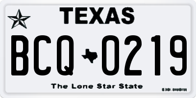 TX license plate BCQ0219