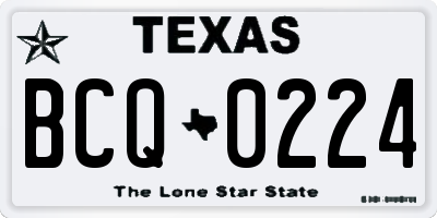 TX license plate BCQ0224