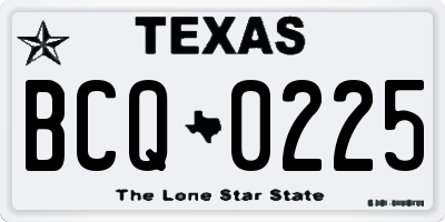 TX license plate BCQ0225
