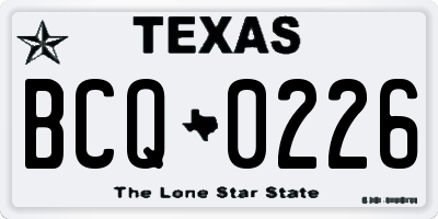 TX license plate BCQ0226