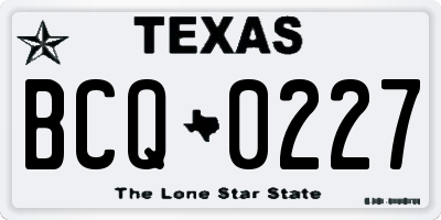 TX license plate BCQ0227