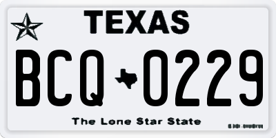 TX license plate BCQ0229