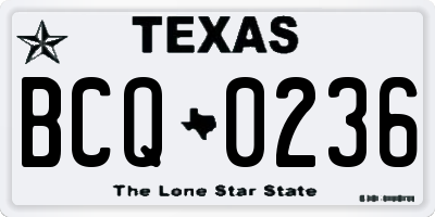 TX license plate BCQ0236