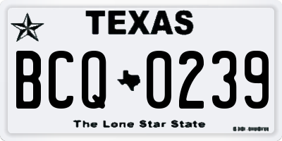 TX license plate BCQ0239