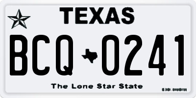 TX license plate BCQ0241
