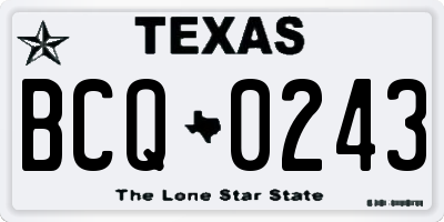 TX license plate BCQ0243