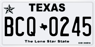 TX license plate BCQ0245