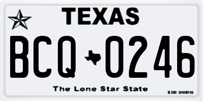 TX license plate BCQ0246