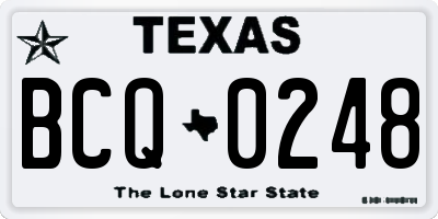 TX license plate BCQ0248