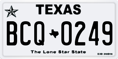 TX license plate BCQ0249