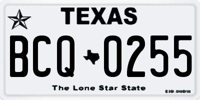 TX license plate BCQ0255