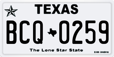 TX license plate BCQ0259
