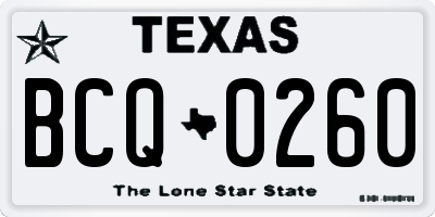 TX license plate BCQ0260