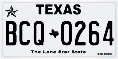 TX license plate BCQ0264