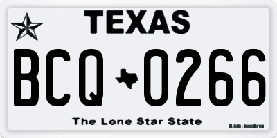 TX license plate BCQ0266