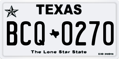 TX license plate BCQ0270