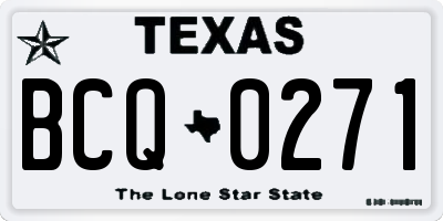 TX license plate BCQ0271
