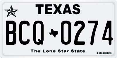 TX license plate BCQ0274