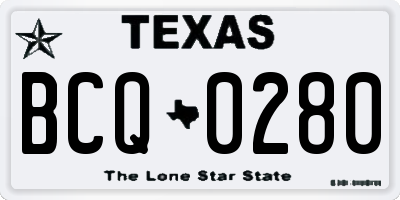 TX license plate BCQ0280