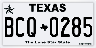 TX license plate BCQ0285
