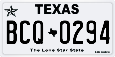 TX license plate BCQ0294