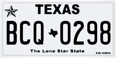TX license plate BCQ0298