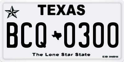 TX license plate BCQ0300