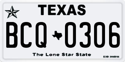 TX license plate BCQ0306