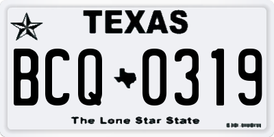 TX license plate BCQ0319