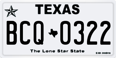 TX license plate BCQ0322