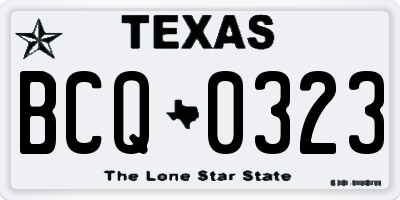 TX license plate BCQ0323