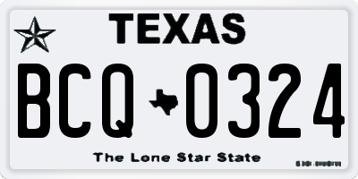 TX license plate BCQ0324