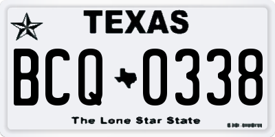 TX license plate BCQ0338