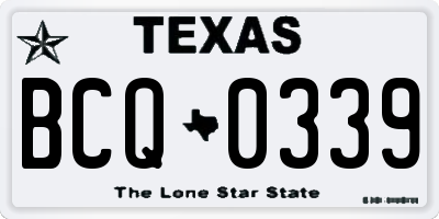 TX license plate BCQ0339