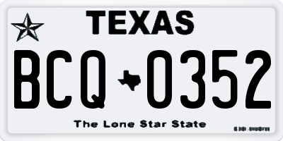 TX license plate BCQ0352