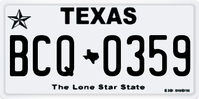 TX license plate BCQ0359