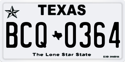 TX license plate BCQ0364