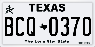 TX license plate BCQ0370