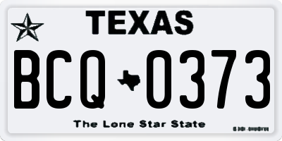 TX license plate BCQ0373