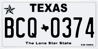 TX license plate BCQ0374