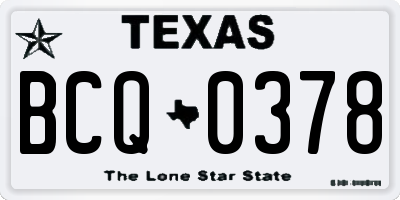 TX license plate BCQ0378