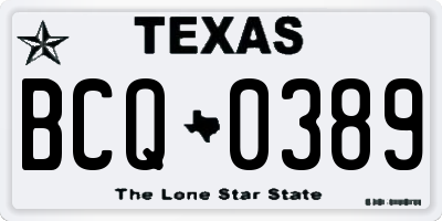 TX license plate BCQ0389