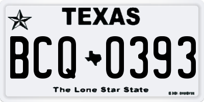 TX license plate BCQ0393