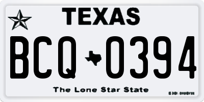 TX license plate BCQ0394