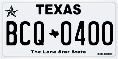 TX license plate BCQ0400