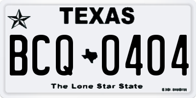 TX license plate BCQ0404