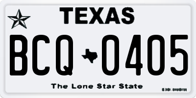TX license plate BCQ0405
