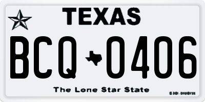 TX license plate BCQ0406