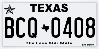 TX license plate BCQ0408
