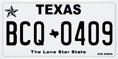 TX license plate BCQ0409